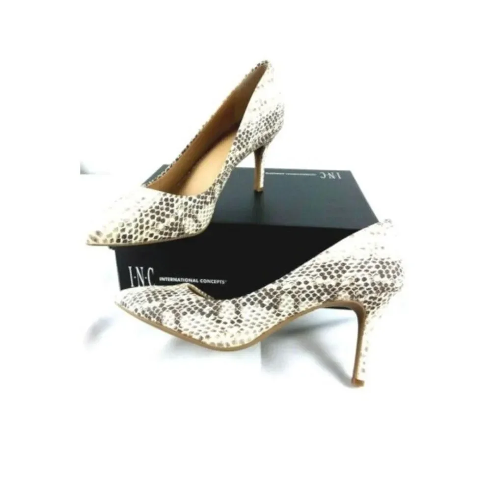 INC Elegant Beige Pointed Toe Stiletto Heels - Picture 5 of 8